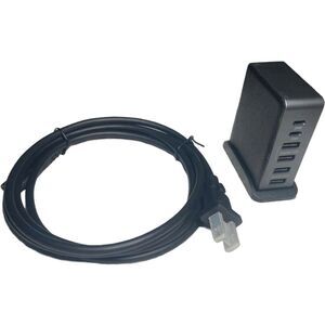 64W USB C Charging Station 6 Port Fast Charger Multiple Devices Black New